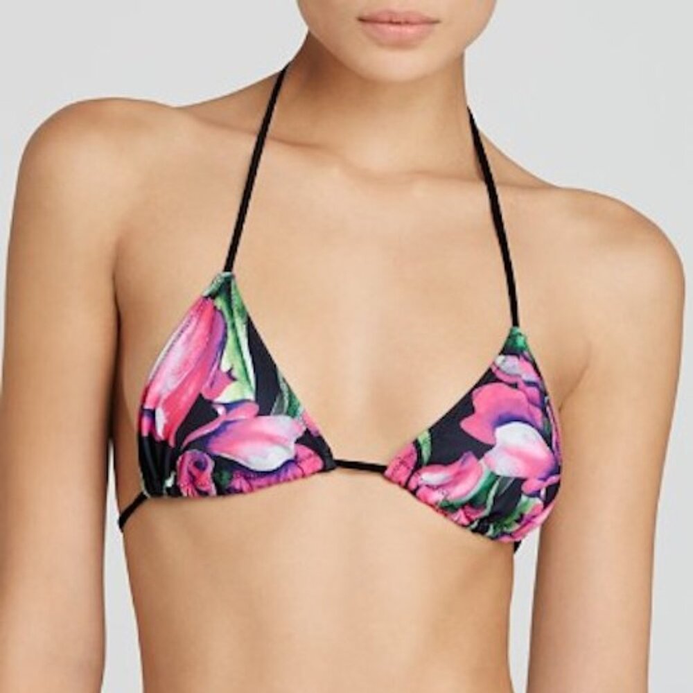 Clover Canyon Dancing Tulips Triangle Bikini Top